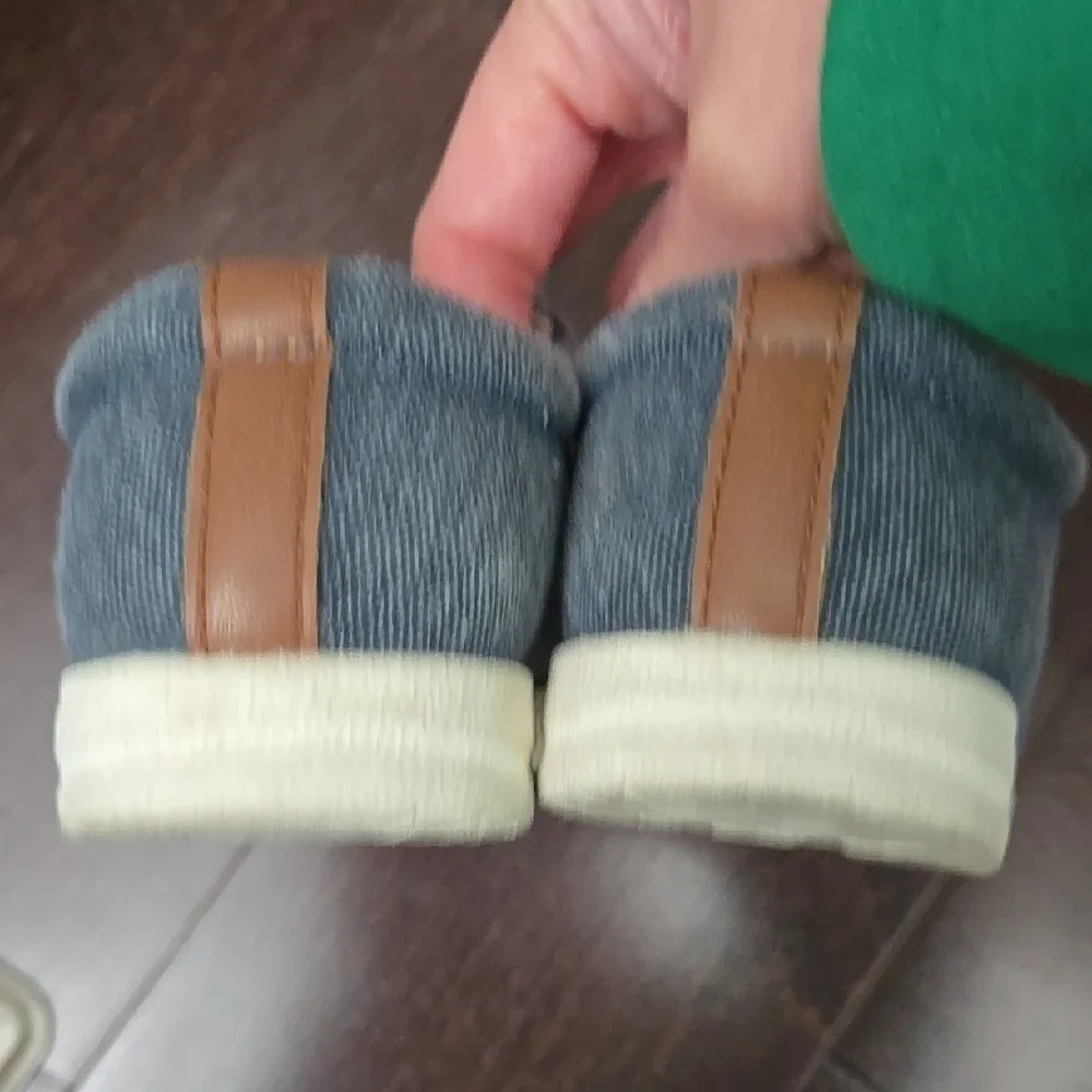 Old Navy Kids Denim Moccasins with Tan Accents